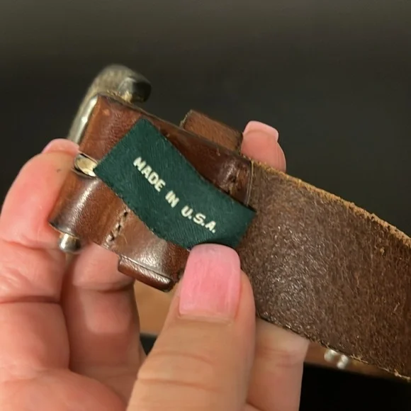 Cole Haan Vintage Golf Leather Belt, cognac color, size 36/40, unisex - Picture 7 of 11
